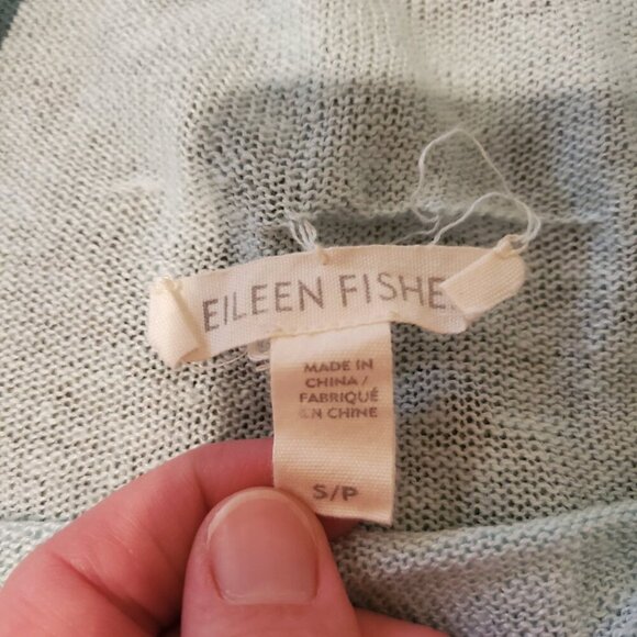 Eileen Fisher Organic Linen Cowl Neck Sweater Light Blue S - Picture 3 of 5